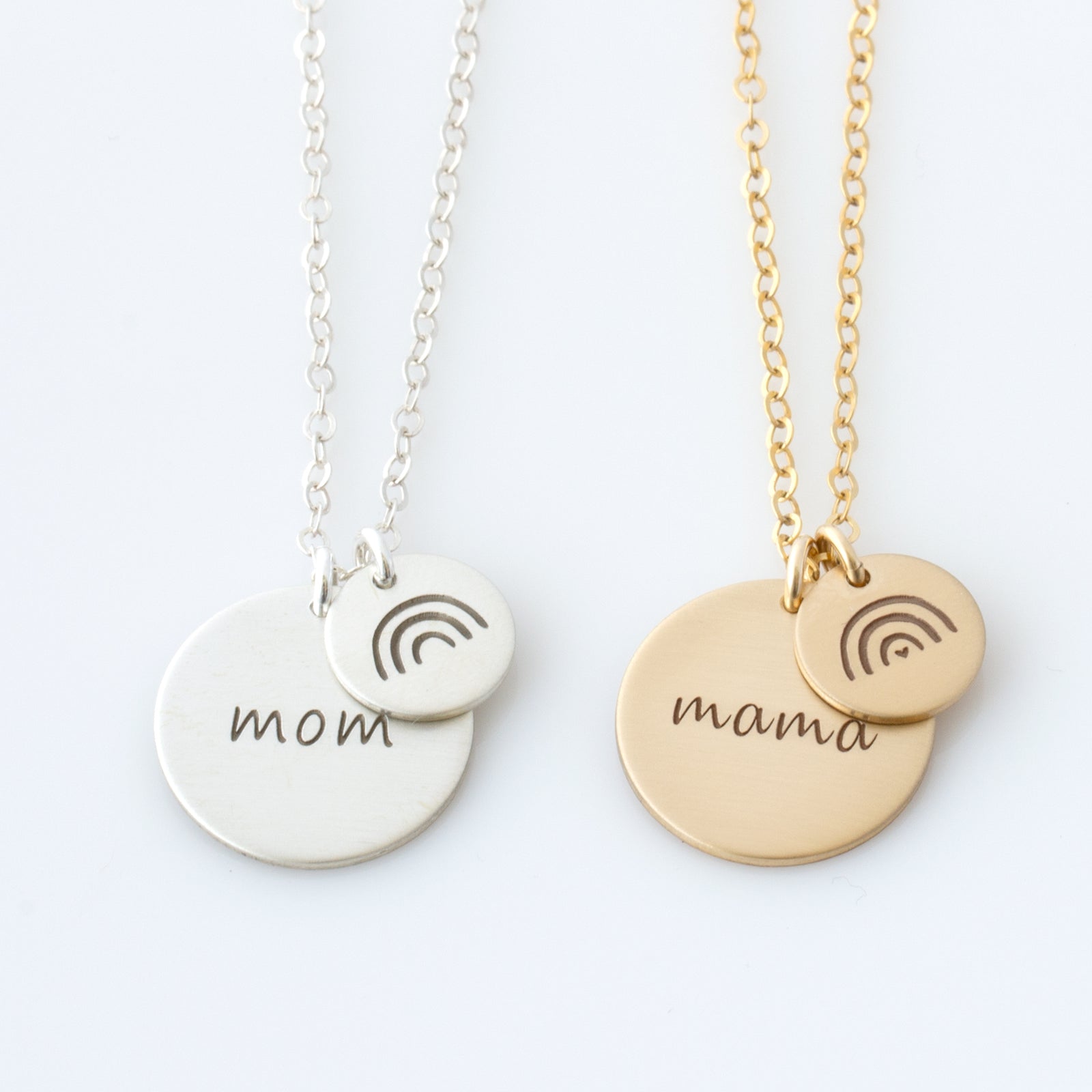 Rainbow Baby Disc Necklace