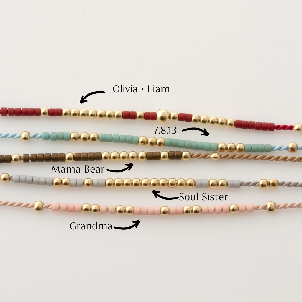 Custom Morse Code Bracelet | Dainty Seed Beads Jewellery in UK laGem