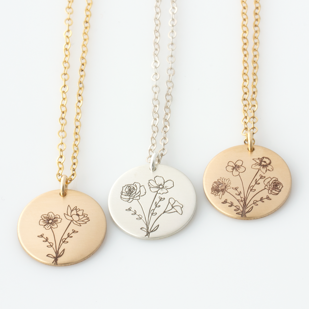 Necklace birth flower deals