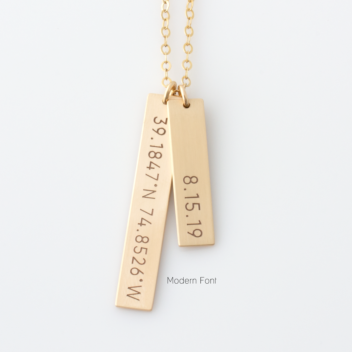 Personalized 2025 coordinates necklace