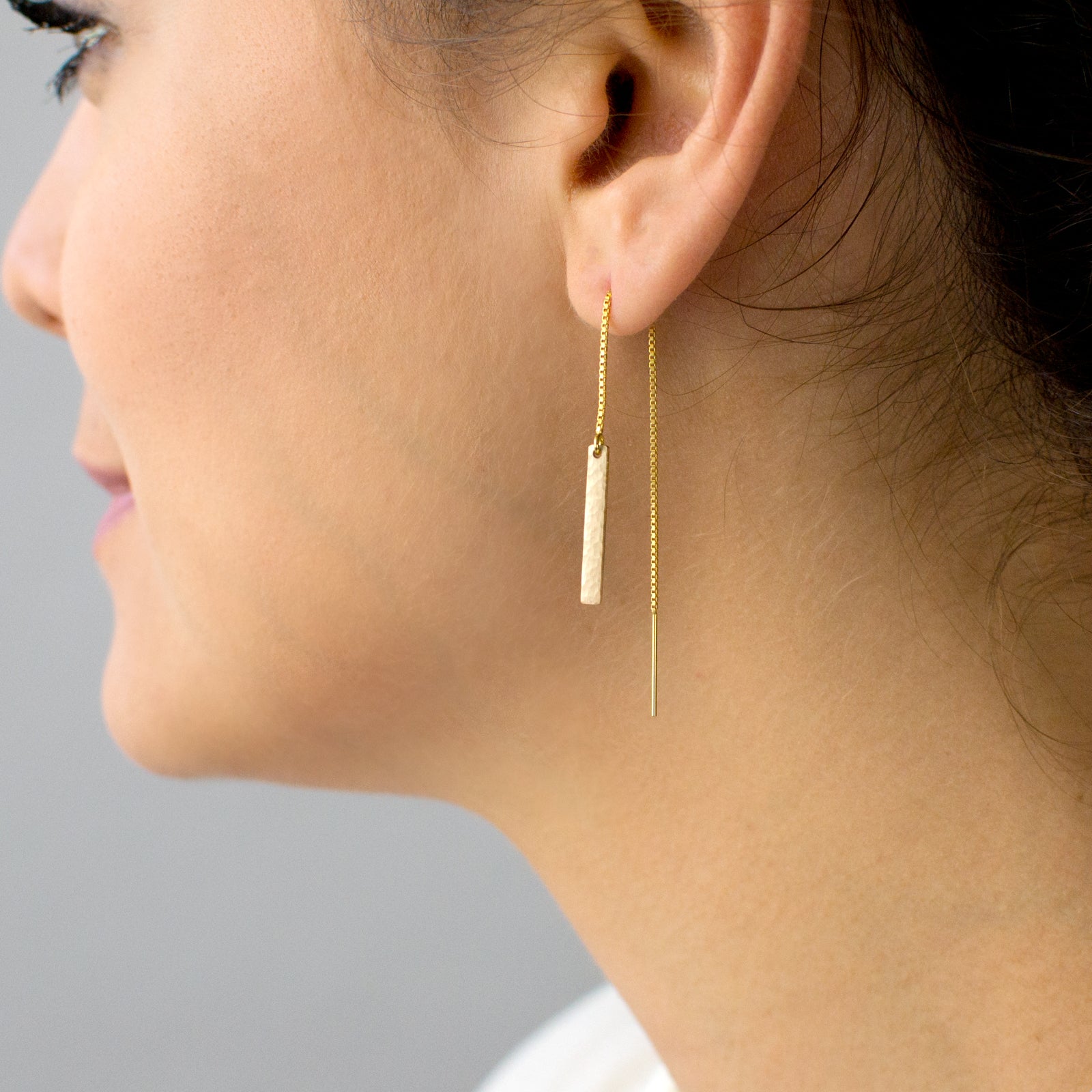 Short Bar Threader Earrings - LEILA