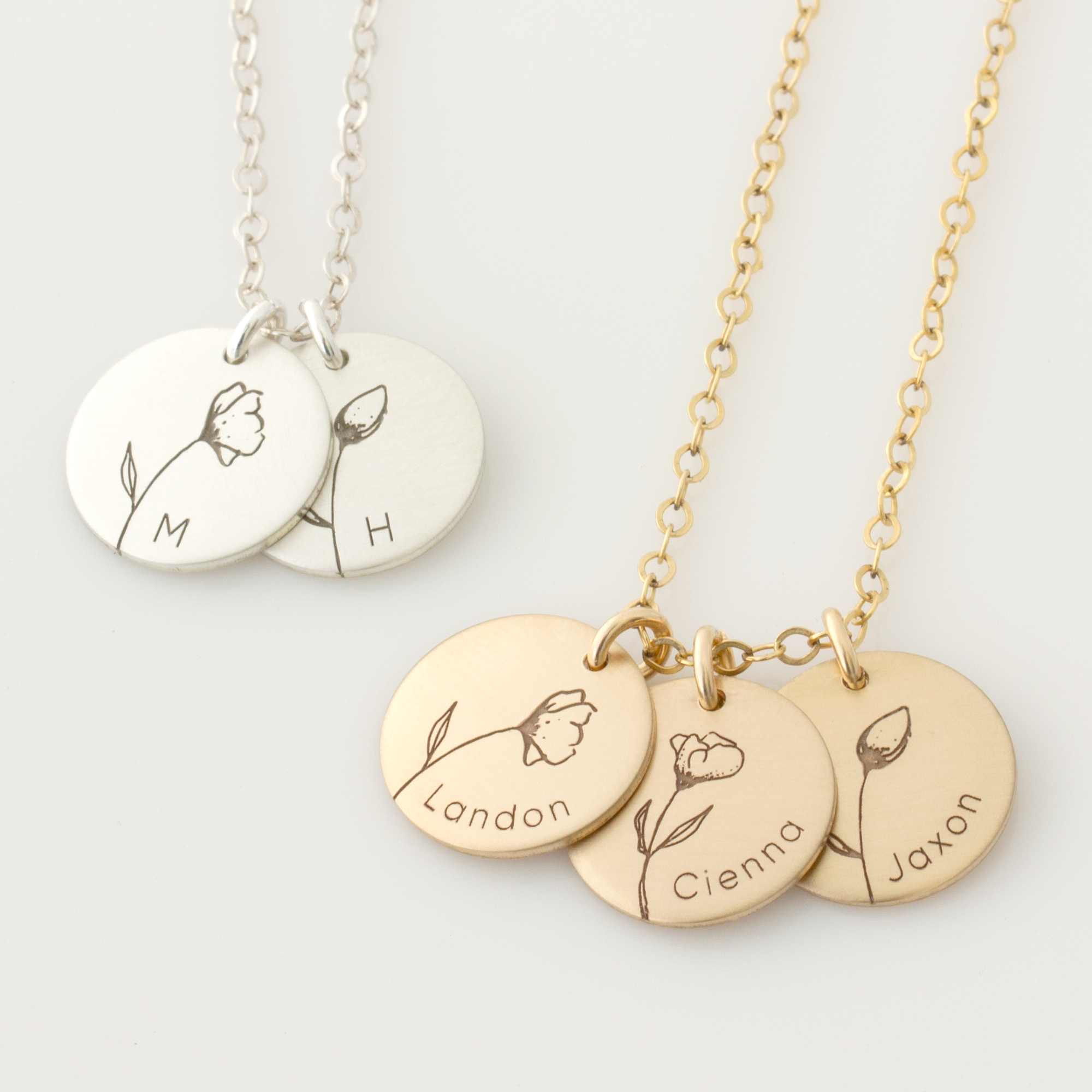 Flower Blossom Disc Necklace LEILA