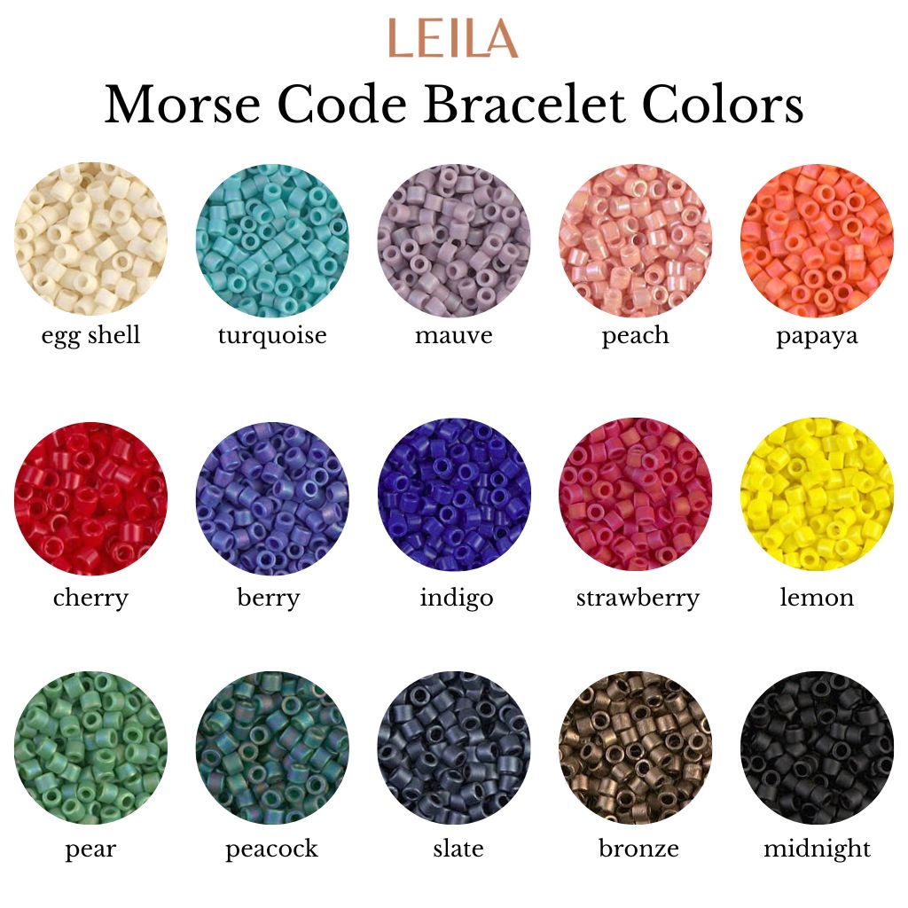 Morse Code Shop Custom College Morse Code Bracelet - LEILA