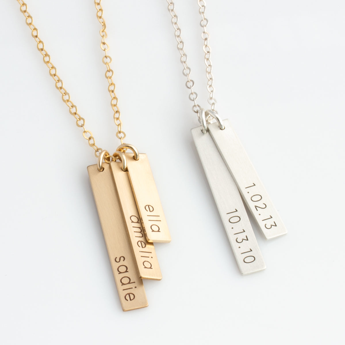 Layered Skinny Vertical Bars Necklace