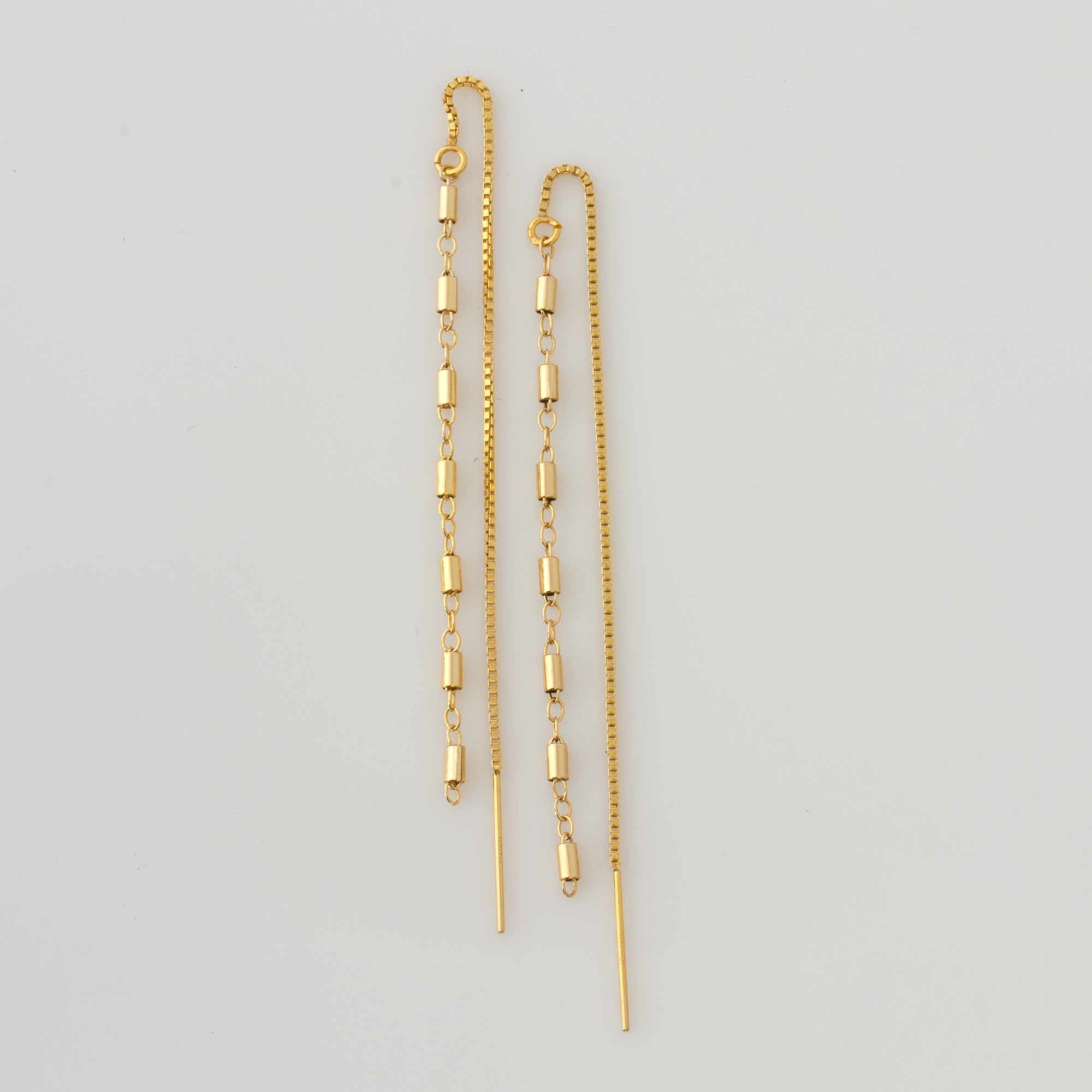 Tube Chain Threader Earrings - LEILA