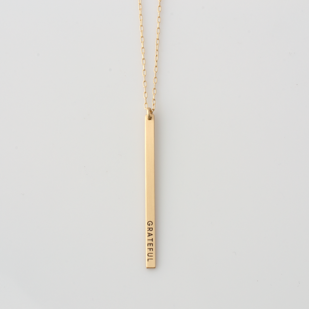 Ultra Skinny Long Bar Necklace - LEILA