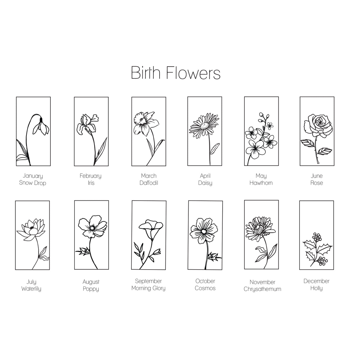 Birth Flower Tag Charm