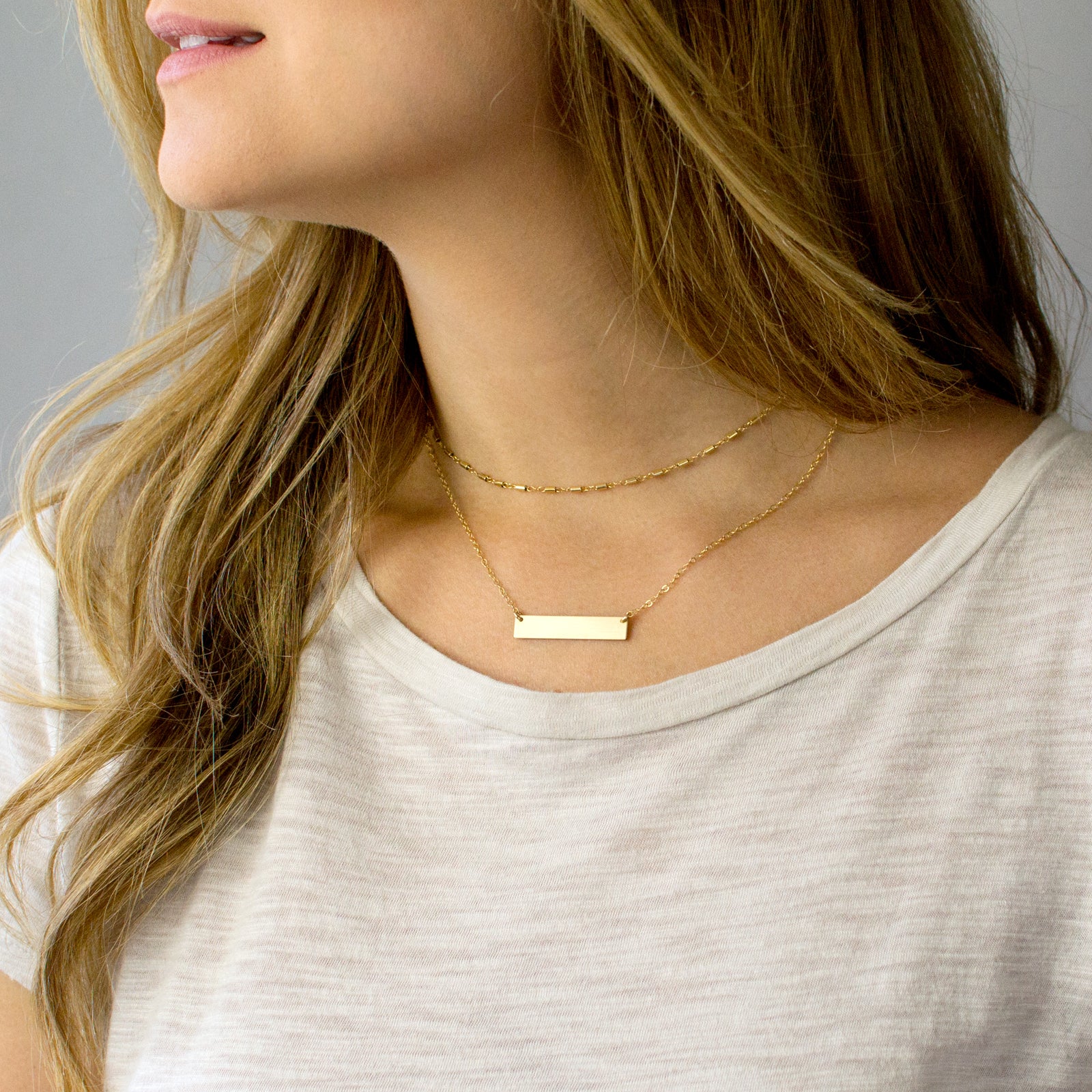 Personalized Bar Necklace by LEILA Jewelry