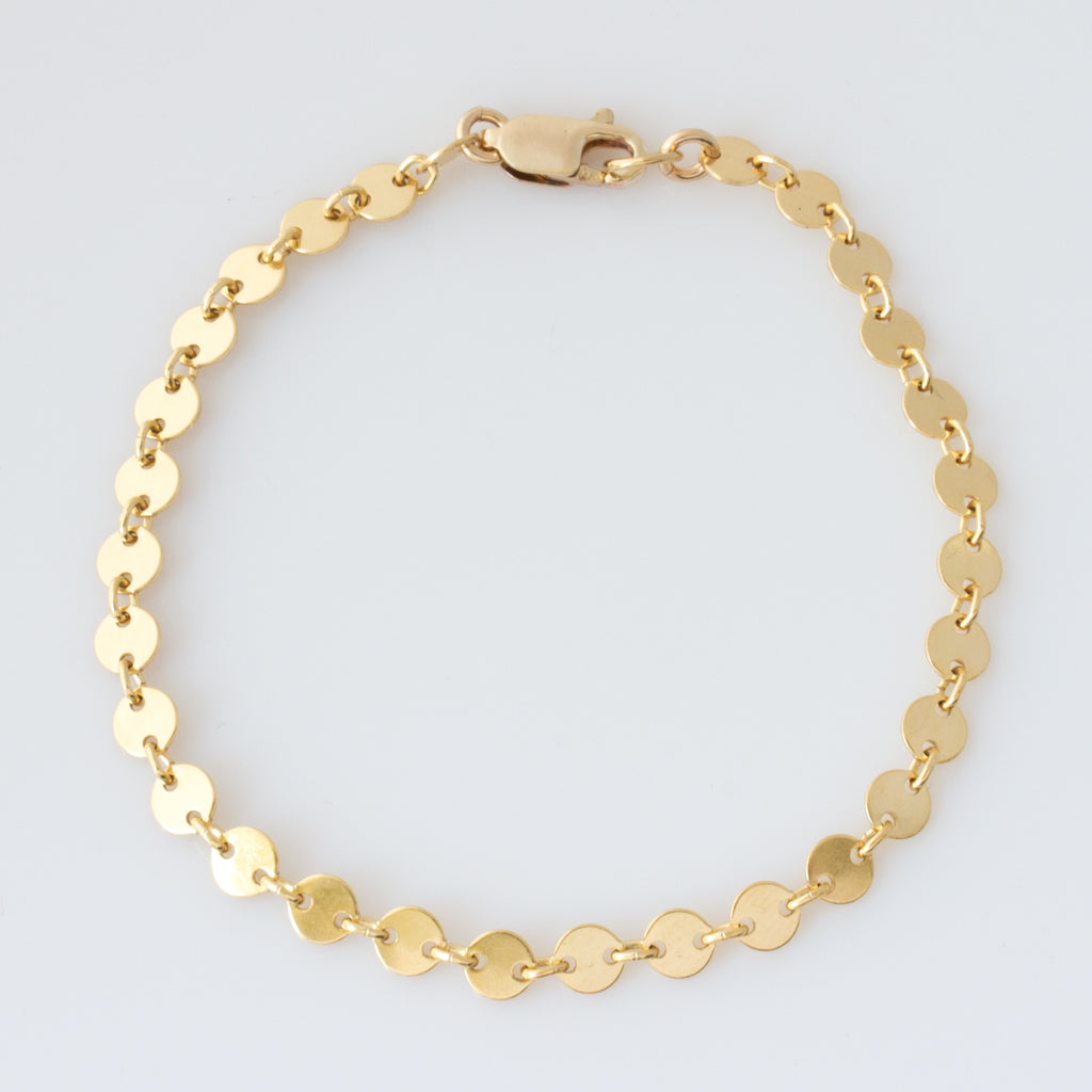 10K Yellow Gold Heart ID Chain Bracelet, 5.5