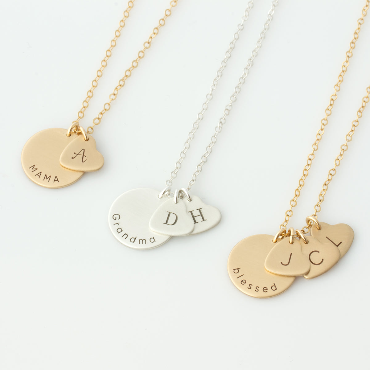Disc &amp; Heart Necklace