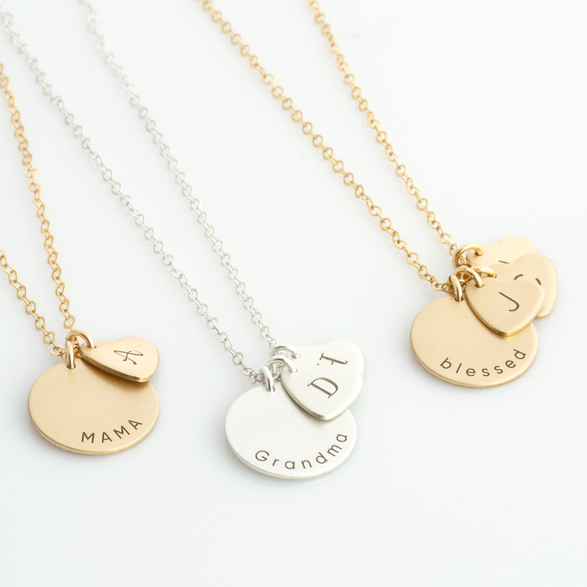 Disc &amp; Heart Necklace
