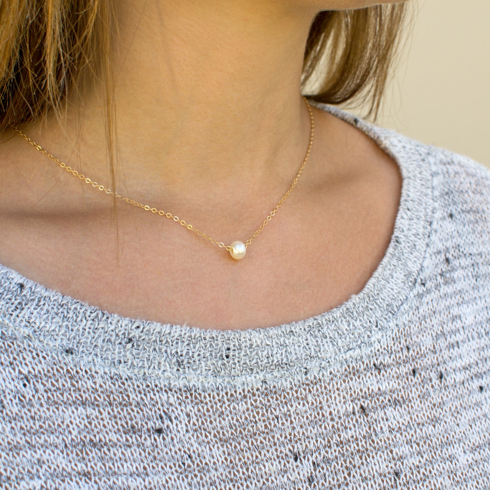 Pearl Necklace - Leila 14K Rose Gold Fill