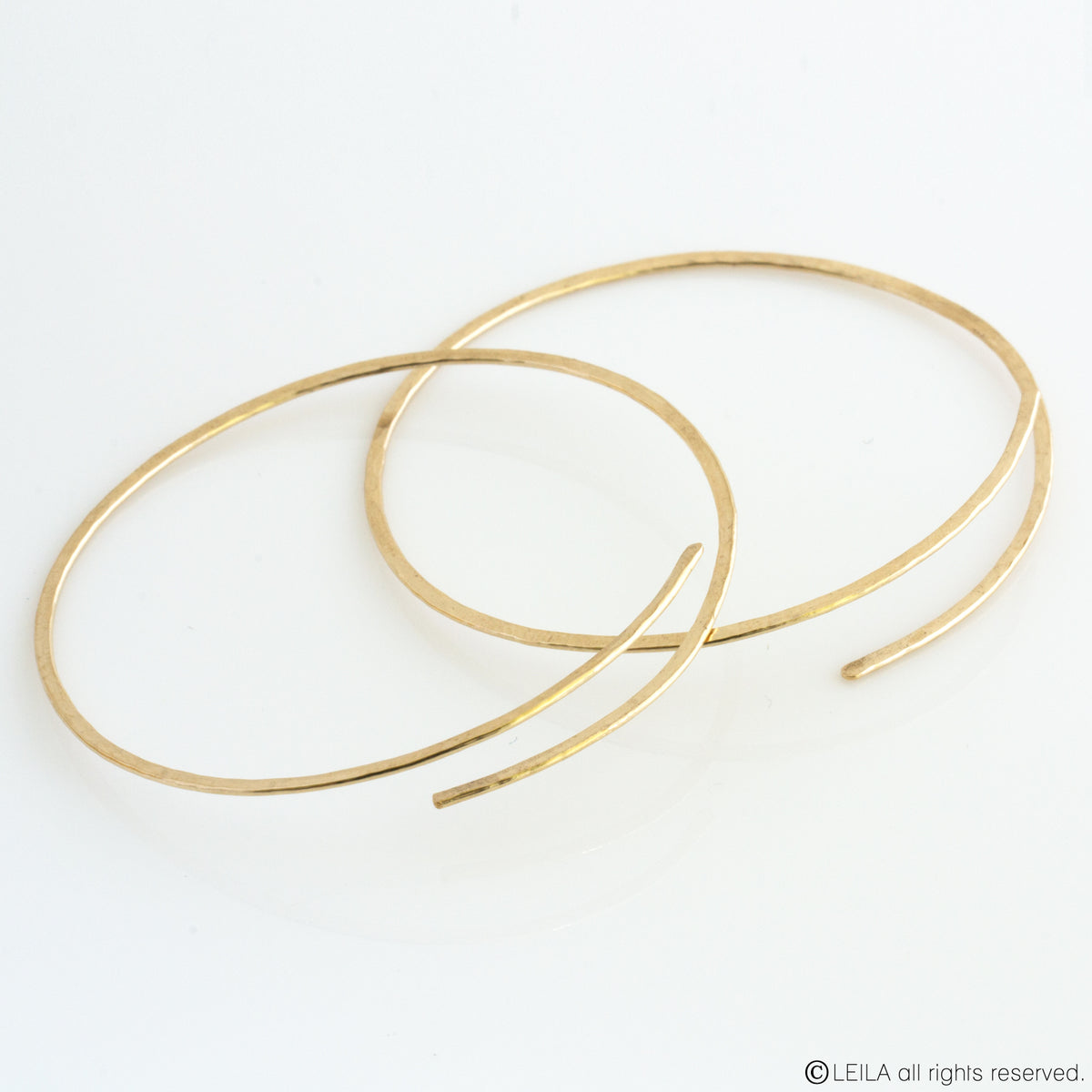 Large Hammered Open Hoops