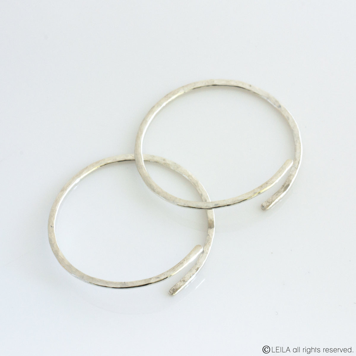 Small Hammered Open Hoops