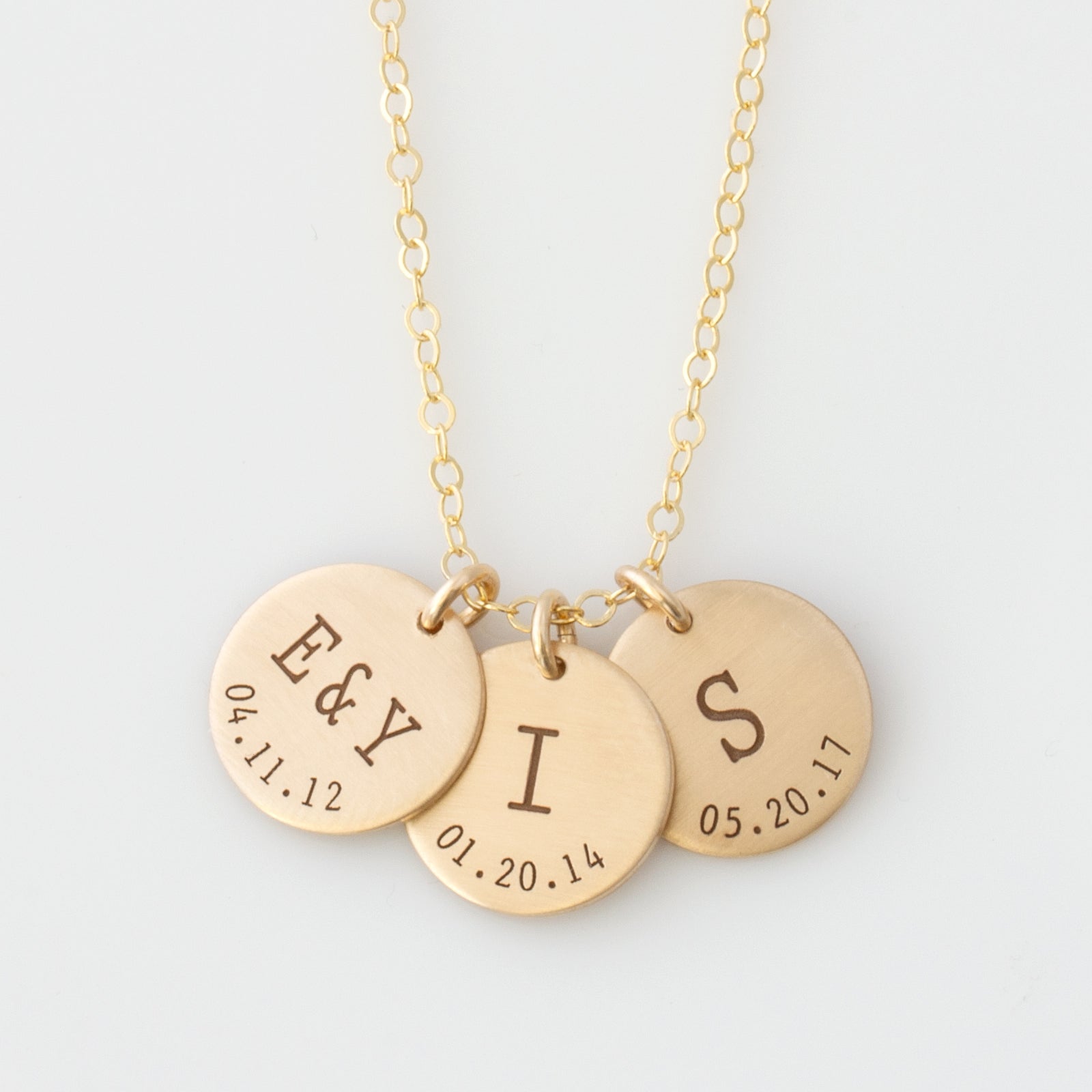 Initial date disc necklace Clearance