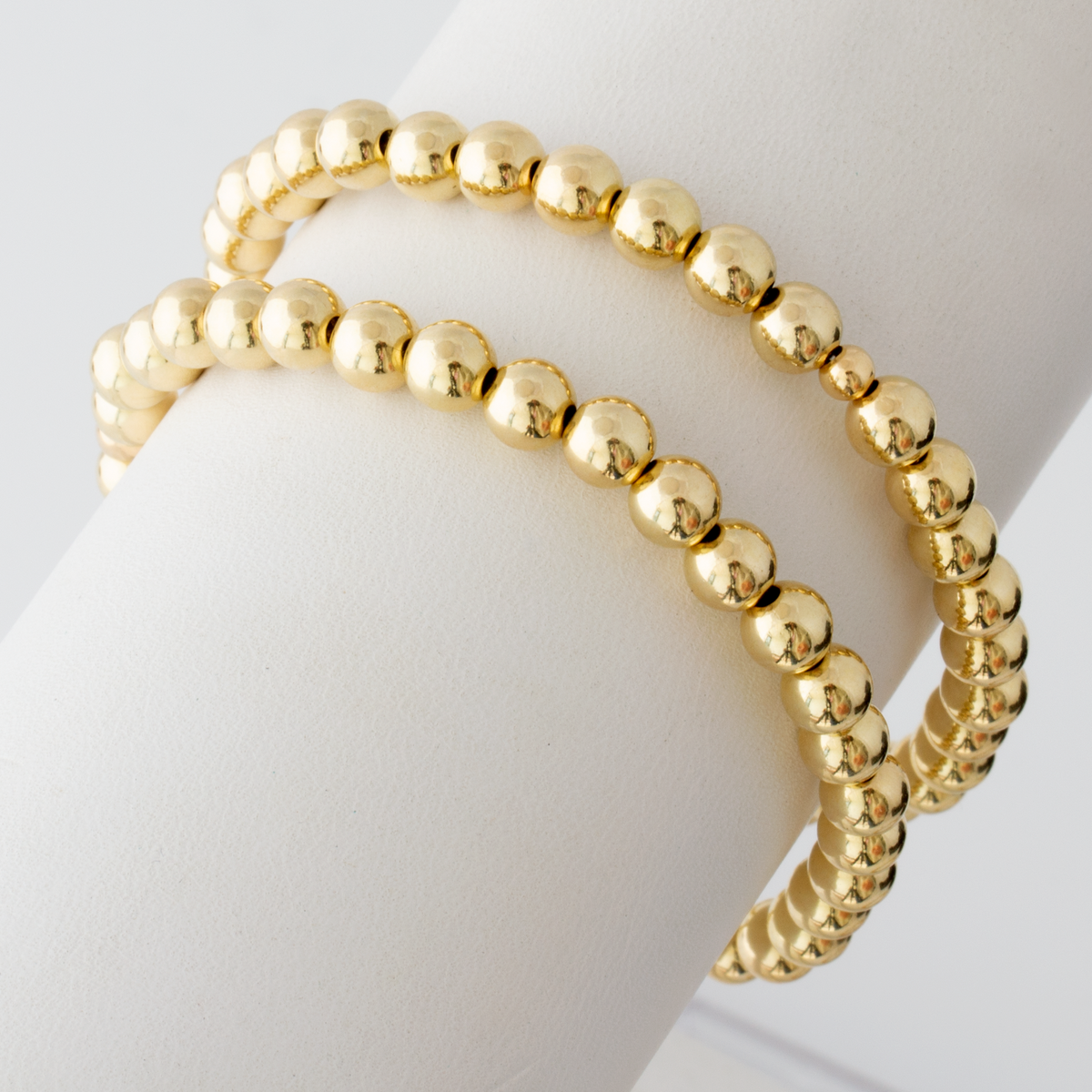 Mother/Daughter Bracelet Set - White Pearls/Murano Beads - 5mm/8mm - MARCELA