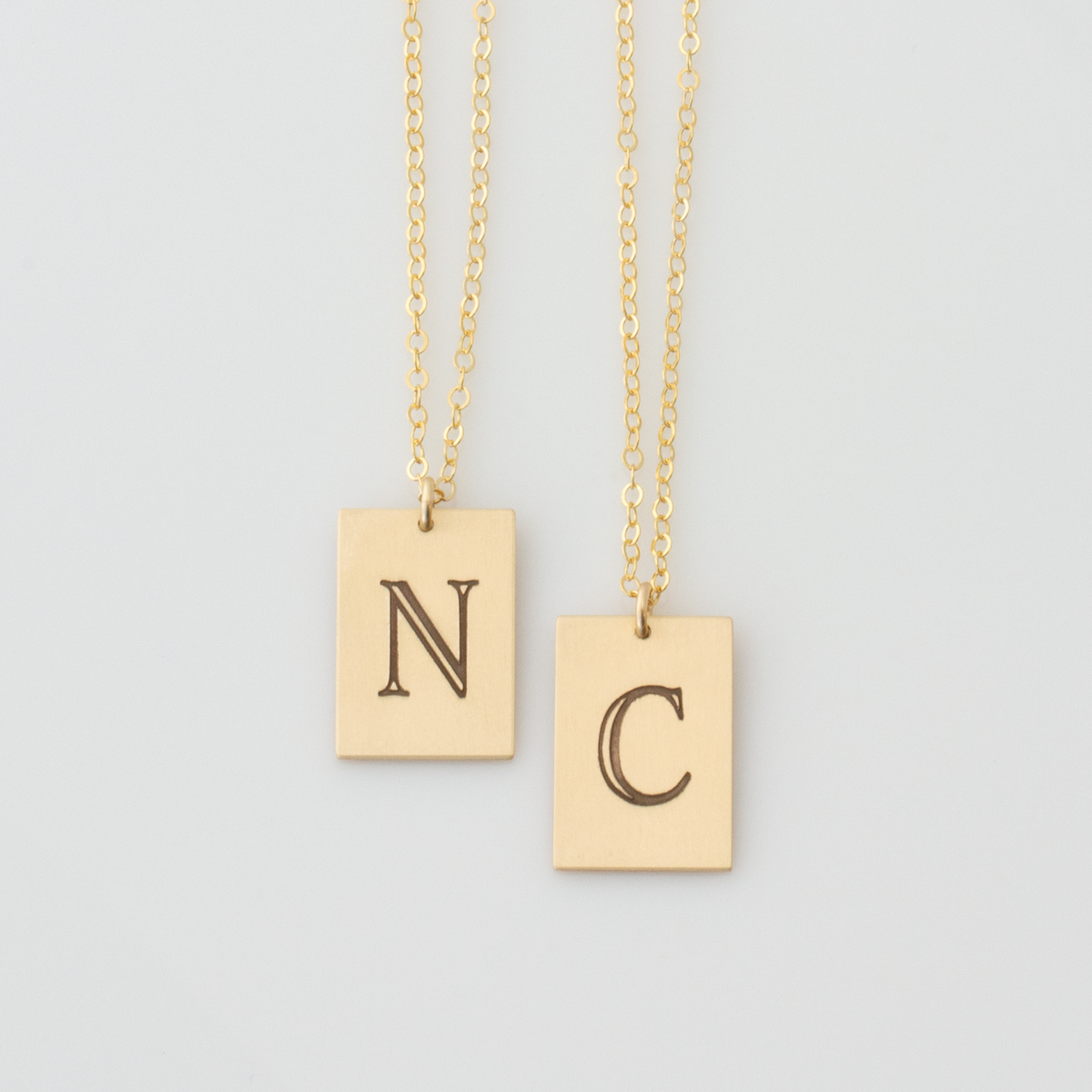 Large Initial Rectangle Necklace
