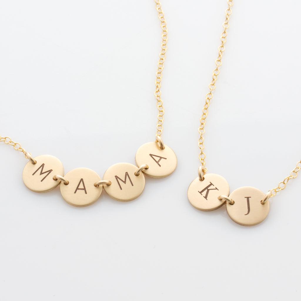 Linked Initial Disc Necklace