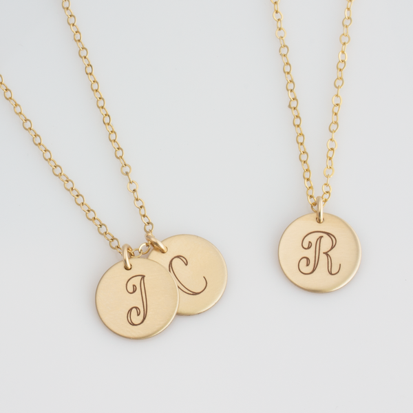 Gold Beaded Initial Disc Choker Necklace | Classy Women Collection