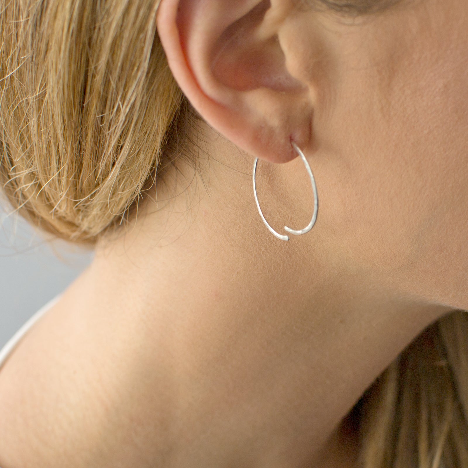 Open Hoop Hammered Open Hoops - LEILA