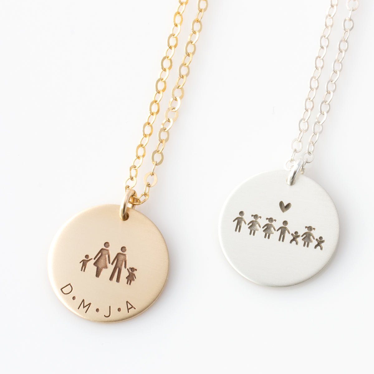 Stick Family Disc Necklace